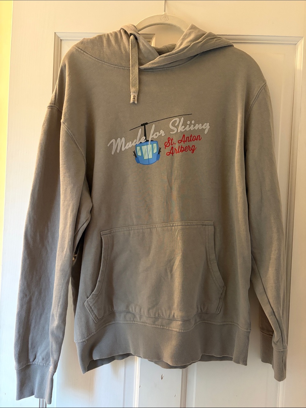 Taupe 'Made for Skiing' Hooded Sweatshirt - From St. Anton Austria